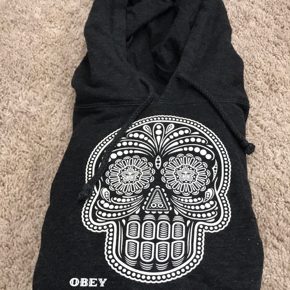 Obey glow in the dark skull hoodie